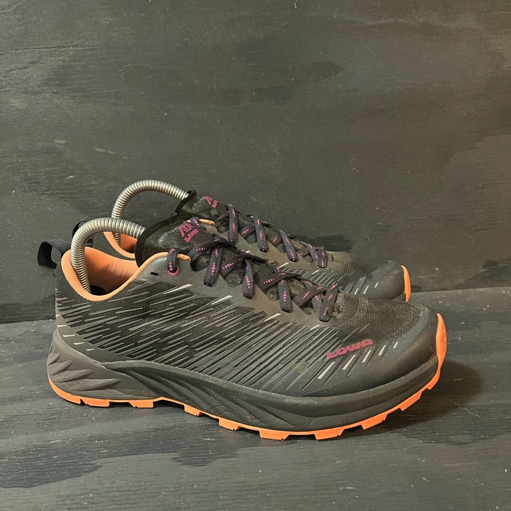 Lowa Amplux Running Shoes Womens Size 8 Black and Orange Sneakers